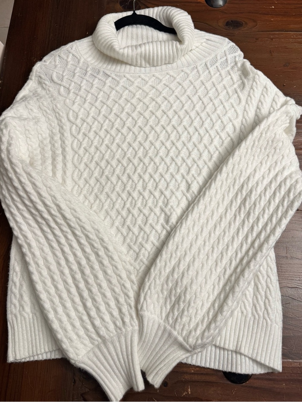 Cyrus Cream Cable Knit Turtleneck Sweater